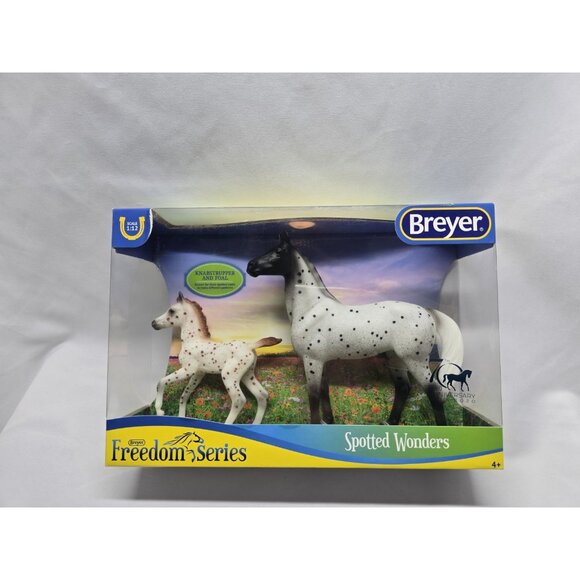 Breyer Classics #62207 Spotted Wonders Horse - RETIRED Knabstrupper And Foal - Picture 1 of 13